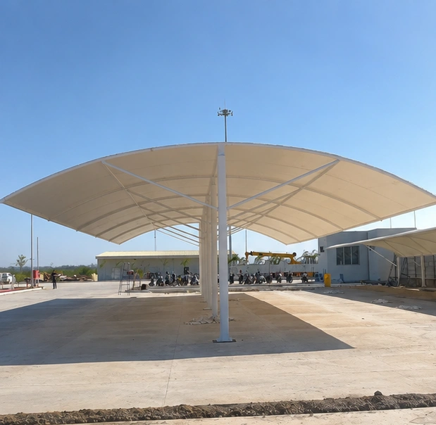 Minda Car Parking tensile structure, Ekra Decor &mdash; photograph 2